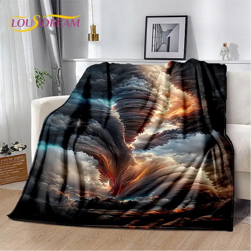 3D Natural ,Tornado, Cloud Soft Plush Blanket,Flannel Blanket Throw Blanket for Living Room Bedroom Bed Sofa Picnic Kids Office