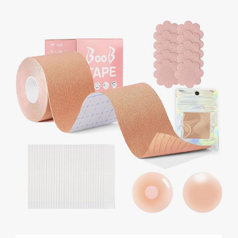 Seamless Breathable Nipple Covers with Breast Lift Adhesive Fabric Tape