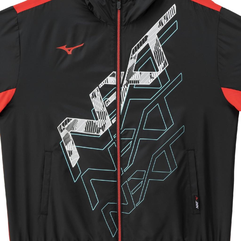 Mizuno Training Wear Windbreaker Black Jacket, Water-Repellent Jersey, 32JEC220,