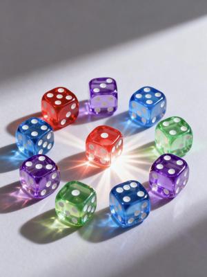 14mm Transparent Colored Acrylic Dice - Rounded Corners for Games & Teaching