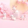 New Forest Style Pink Resin Deer Artificial Flowers Iron Acrylic Cake Toppers For Happy Birthday Party Decoration Baking Suplies