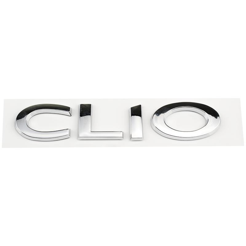 CLIO Logo Autoaufkleber für CLIO Auto Seitenmarkierung Heckklappe modifiziert Kleine Stahlpistole Kofferraum Dekoration Logo silber