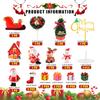 Christmas Cake Topper with Craft Christmas Tree Mini Santa Sleigh Reindeer, Snowman Cake Decoration and Xmas Party Ornaments