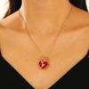 Gotische Y2K Rotes Herz und Rose Anhänger Halskette, Lässiger Modeschmuck für Damen, Das Ideale Geschenk