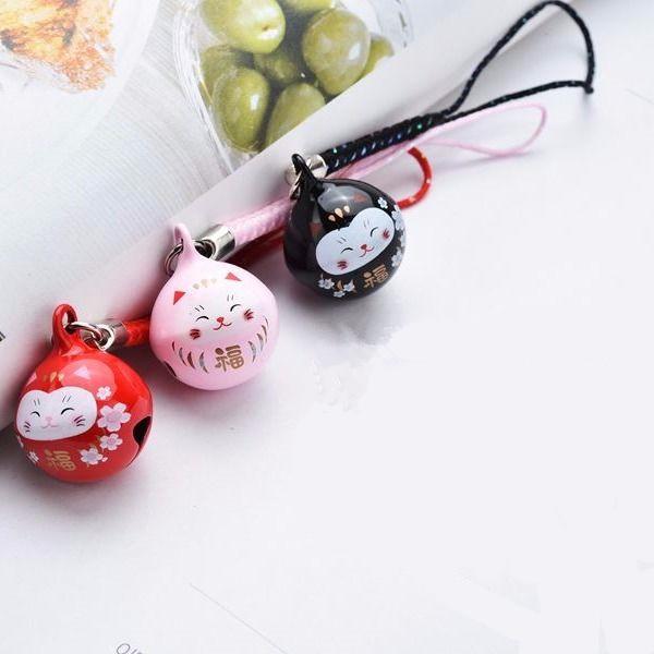 New Design 1 Piece Metal Cat Bell Mobile Phone Charms Cute Anime Keychains USB Flash Drive Lanyard Strap