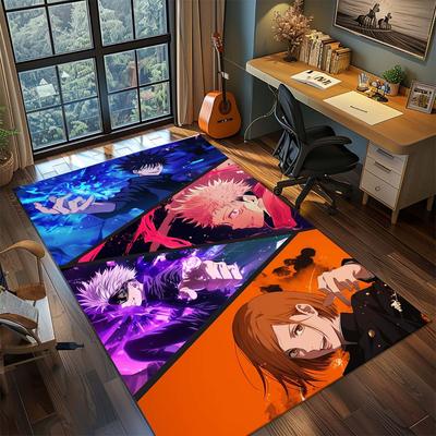 Tappeto Anime Jujutsu Kaisen Tappeto Grande Tappeto per Grandi Aree Tappetino Antiscivolo Lavabile Tappeto per Stanza Gamer Camera da Letto Decorazione per la Casa -QJY