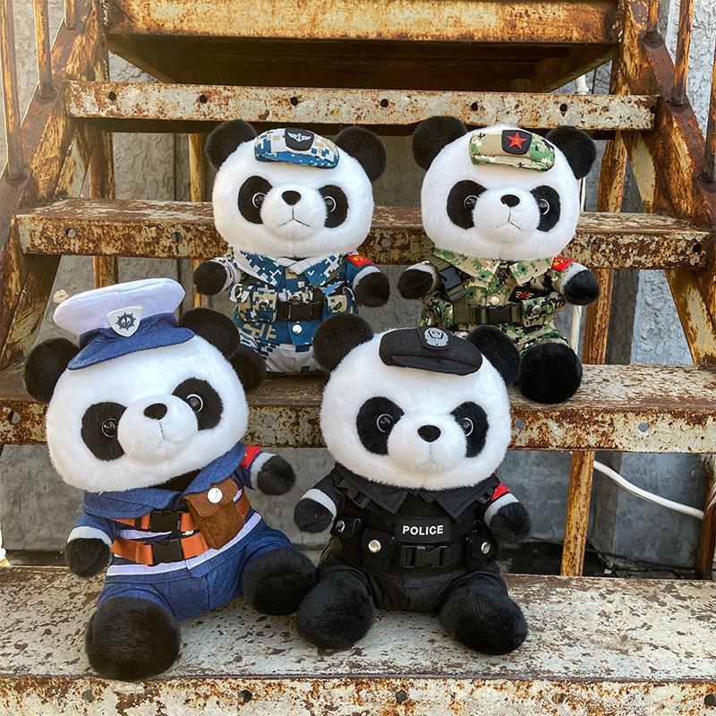 

Panda Plush Toy in Camouflage Uniform - Children s Pillow & Souvenir Gift 35cm 5.1kg