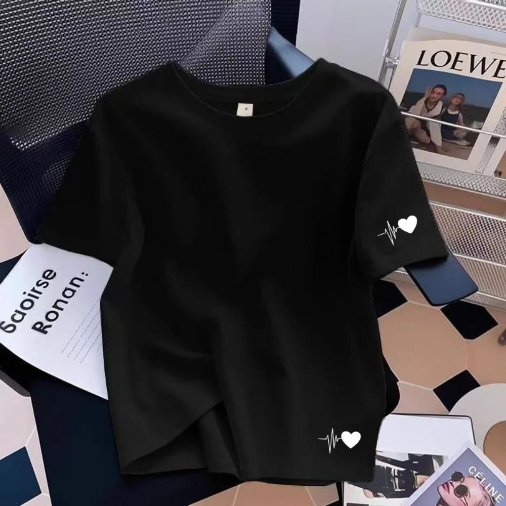 Womens T-shirts Printed Casual O-Neck Short Sleeve Outdoor Sports Jogging Woman Clothes 2026 Summer Best Seller Tees Tops