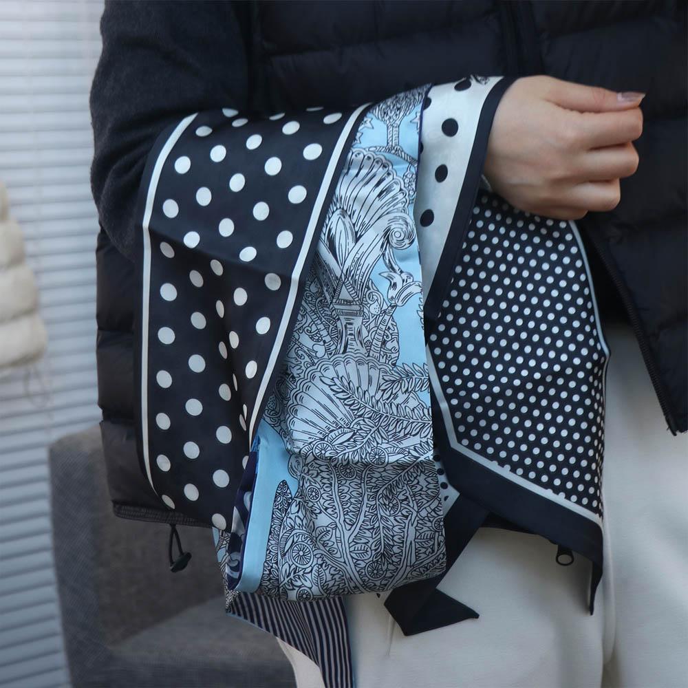 Cashew Nut Print Scarf Headband Thin Long Scarves Luxury Polka Dot Scarf  Head Scarf