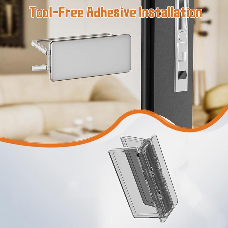 Sliding Window Limit Lock Transparent Punch-free Pasted Door Safety Locks Buckle Baby Protection