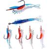 Angler Fishing Equipment - 5Pcs PVC Soft Lures Realistic Eye Simulation Artificial Shrimp Fake Baits (6cm/3g)