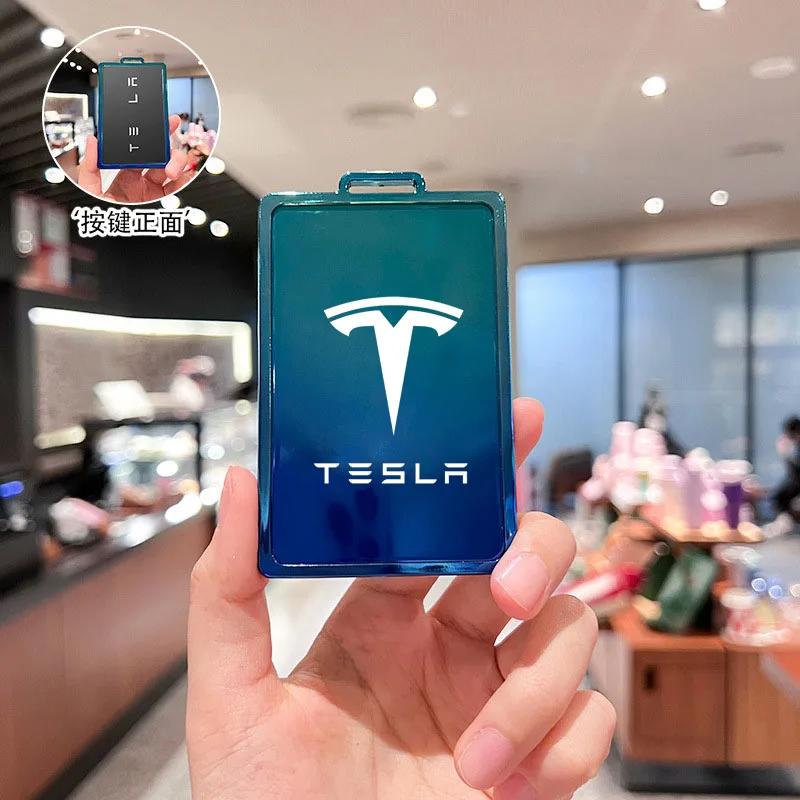 

Car Sticker Tesla Car Key Card Holder Cover Protector Holder Diamond Keychain for Tesla Model 3 X Model S Y Roadster P75D P85D P