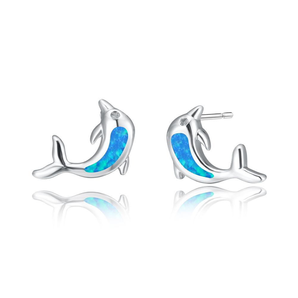 Dolphin Earrings Exquisite and Compact Artistic Student Earrings with Versatile Temperament Goddess Earrings