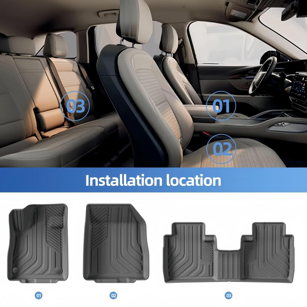 For Lincoln Nautilus 2025 2025 Car Floor Mats Cargo Liner Trunk Pad TPE 3D Foot Mat Black Left Hand Drive