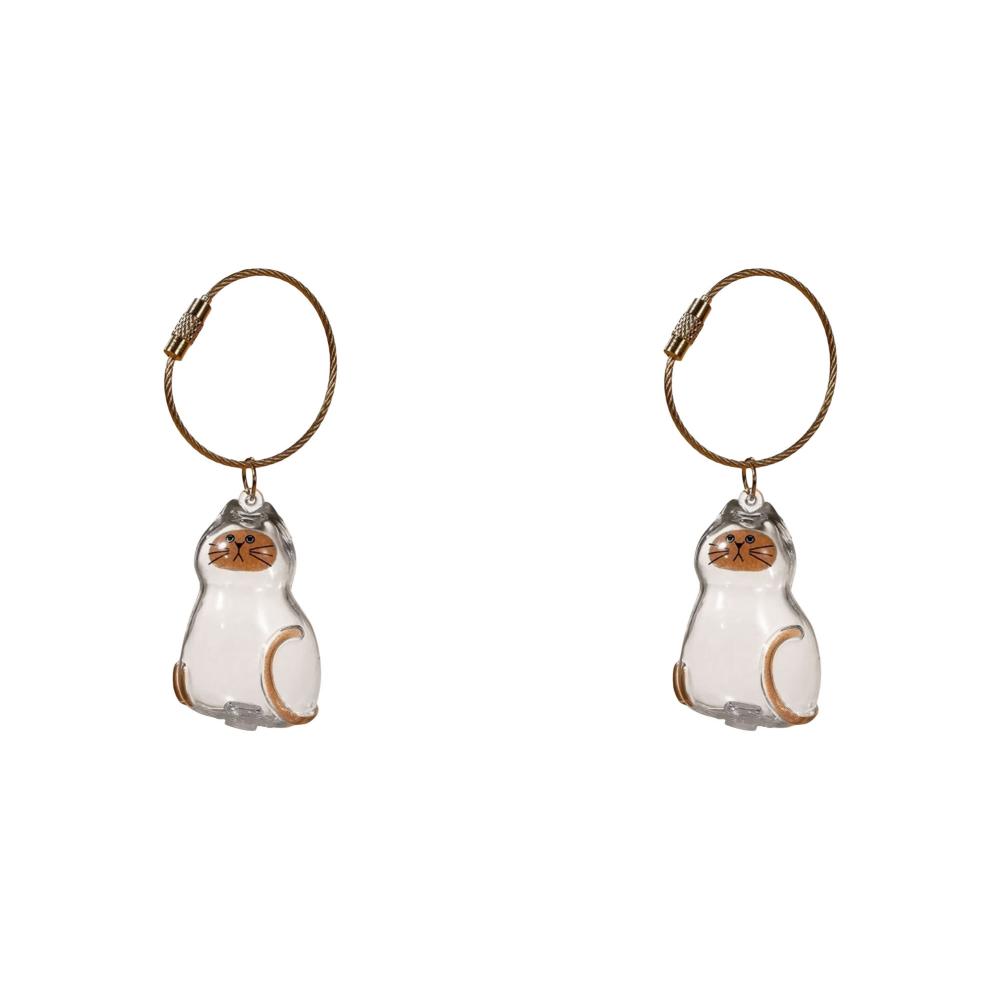 1-10Pcs Cat Keychain Pendant Cat Hair Storage Box Backpack Ginger Cat Siamese Hanging Pet Hair Grooming Souvenirs Birthday Gifts
