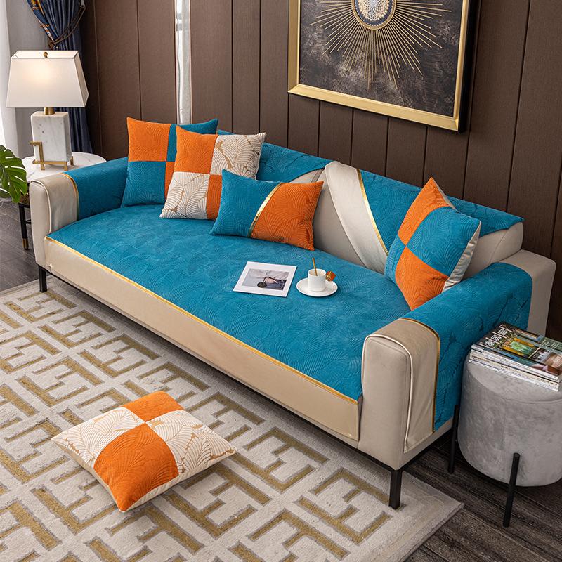 

Luxury Chenille Sofa Cushion Cover Non Slip Four Seasons Universal Soft Pillow Towel for Living Room 70*70