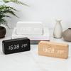 Retro Wooden Digital Alarm Clock Silent LED Luminous Creative Electronic Timepiece Fashion Decor for Students Desktop Bedside