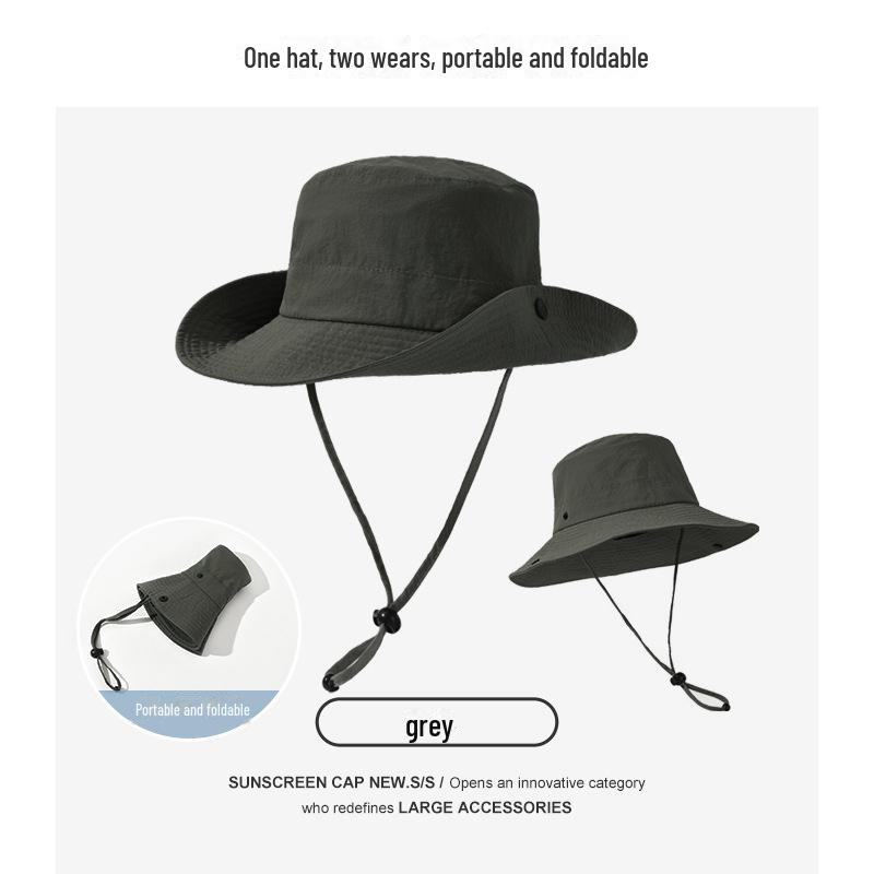 Damen Schnelltrocknender Wasserdichter Fischerhut - Japanischer Stil, Sonnenschutz, Modischer Flacher Top-Beckenhut für Outdoor-Aktivitäten
