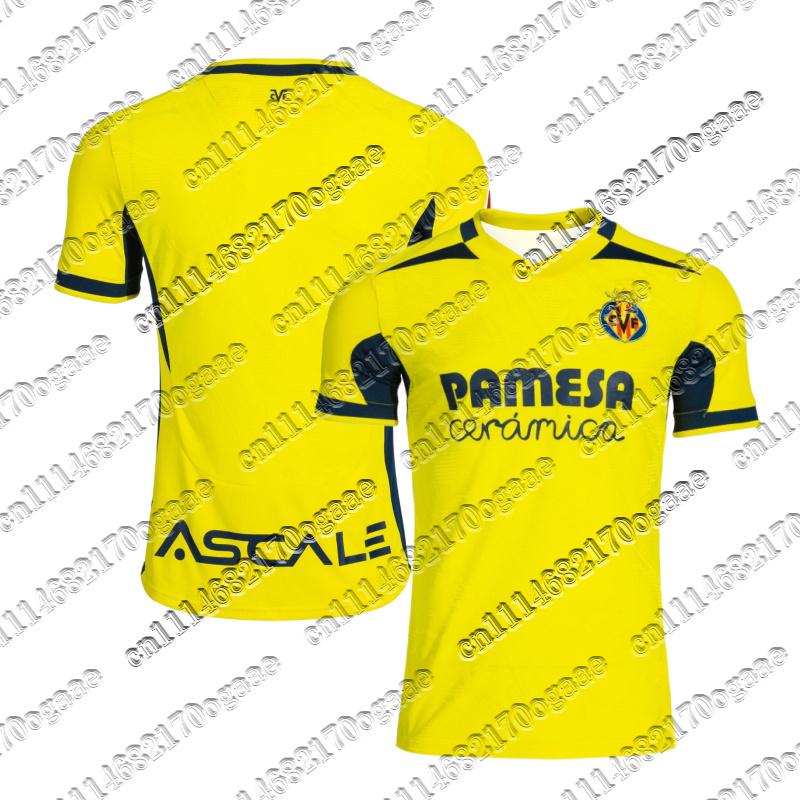 Maglia da Calcio Oversize a Maniche Corte Y2K da Uomo Villarreal Casa Asciugatura Rapida Top Atletico Abbigliamento Sportivo per Uso Quotidiano Casual