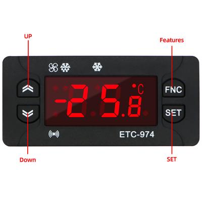 ETC-974 Microcomputer Temperature Controller 220V Digital Mini Thermostat Regulator Thermoregulator Thermocouple NTC Dual Sensor