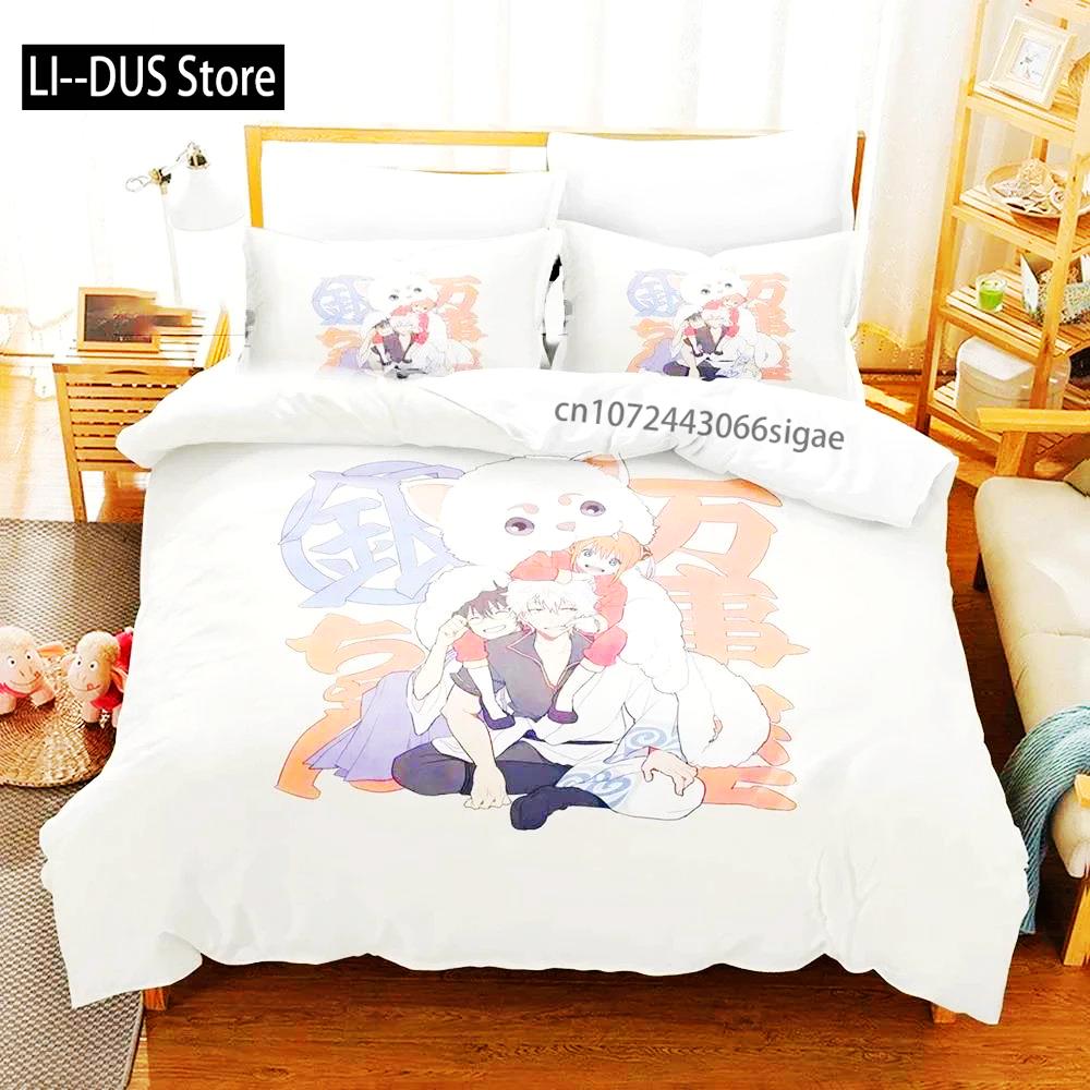 3D Printed Gintama Bedding Set Anime Gintoki Sakata Duvet Cover Double Twin Full Queen King Adult Boys Bedclothes Quilt Cover