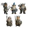 Stable Base Desk Sculptures Viking Gnome Warrior Figurine, Resin Nordic Dwarf Statue, Decorative Weather Resistant Yard Decorations Soldier