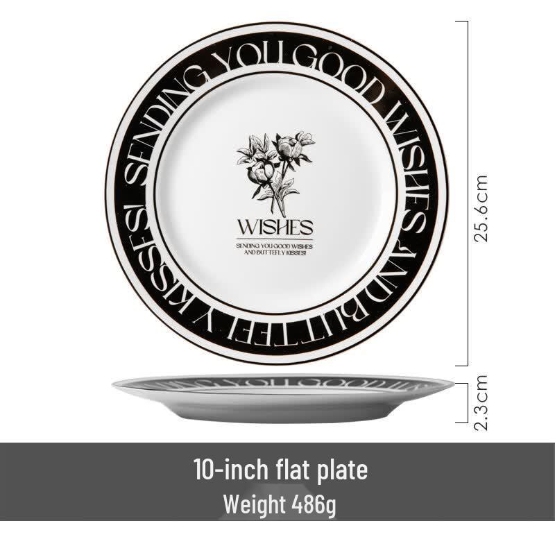 RuHan Hepburn Style 10-inch Ceramic Dinner Plate