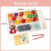 Education Puzzle Early Wooden Play Food Toys Children Fruit Skewer Fun Gift
