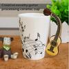 Creative Novelty Guitar Handle Ceramic Cup Free Spectrum Coffee Milk Tea Cup Personality Mug Unique