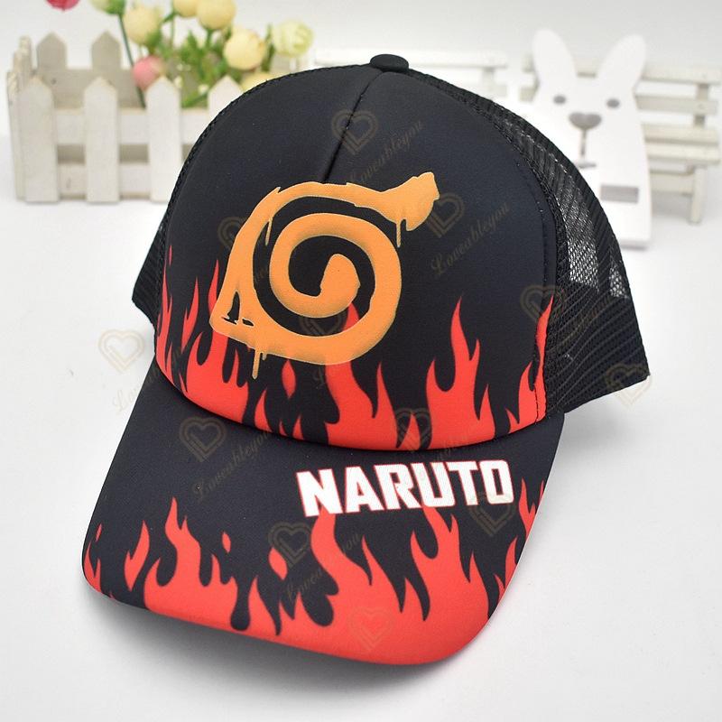 Naruto Mascot Anime Toys Naruto Uchiha Family Red Cloud Cartoon Emblem Hat Embroidered Cotton Baseball Cap Fashion Hat Gifts
