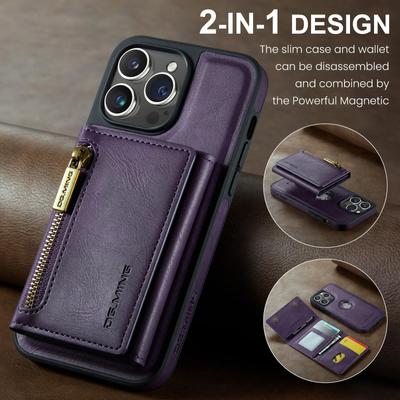 Luxury Removable Wallet Phone Case for Iphone 11 12 13 14 15 Pro Max Plus Leather Stand Holder Cover for Samsung S21 S22 S23 Ultra Plus Leather Case