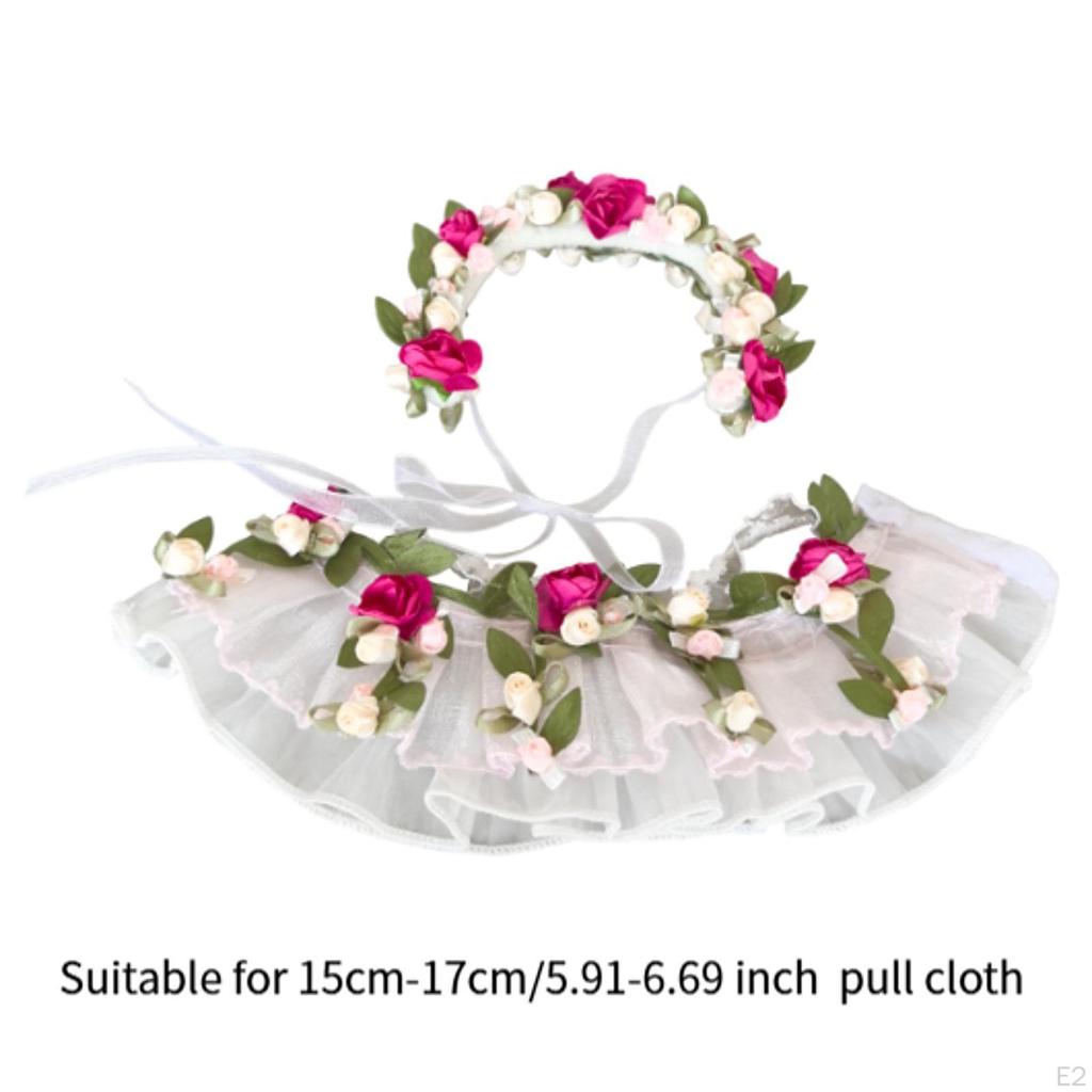 Plush Dolls Dress,Handmade Clothing with Hairpin Accs,Mini Floral Dress,Casual Outfits for