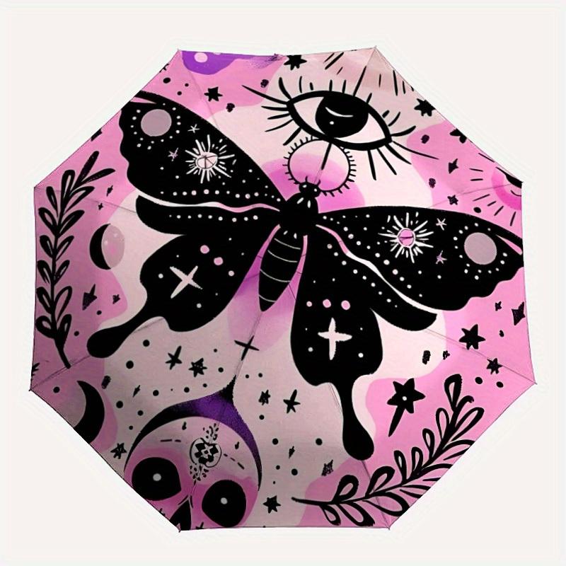 

1pc Celestial ButterflyAutomatic Folding Umbrella, Portable & Foldable Design with 8 Ribs, Casual Outdoor Accessory yy250804169