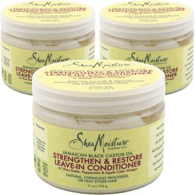 SheaMoisture Jamaican Black Castor Oil Leave-In Conditioner, 325ml, 3 Packs