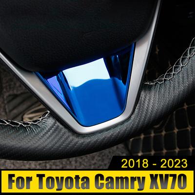 Pre Toyota Camry XV70 2018-2021 2022 2023 Nerezová oceľ Kryt Panela Tlačidiel Volantu Auta Nálepky Príslušenstvo