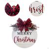 Christmas Hanging Sign Scene Door Wreath for Indoor Outdoor Farmhouse Winter Red
