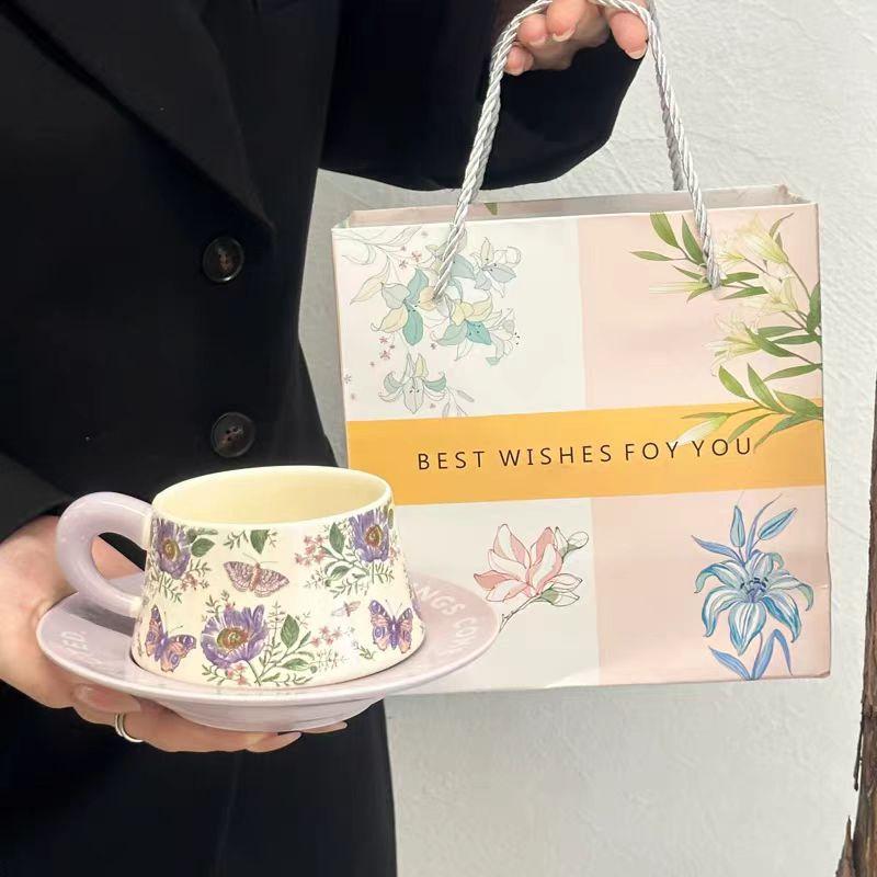 High-Value Birthday Gift Girls' Souvenir Garden Kite Ceramic Cup Saucer Coffee Cup Meridian Tea Cup
