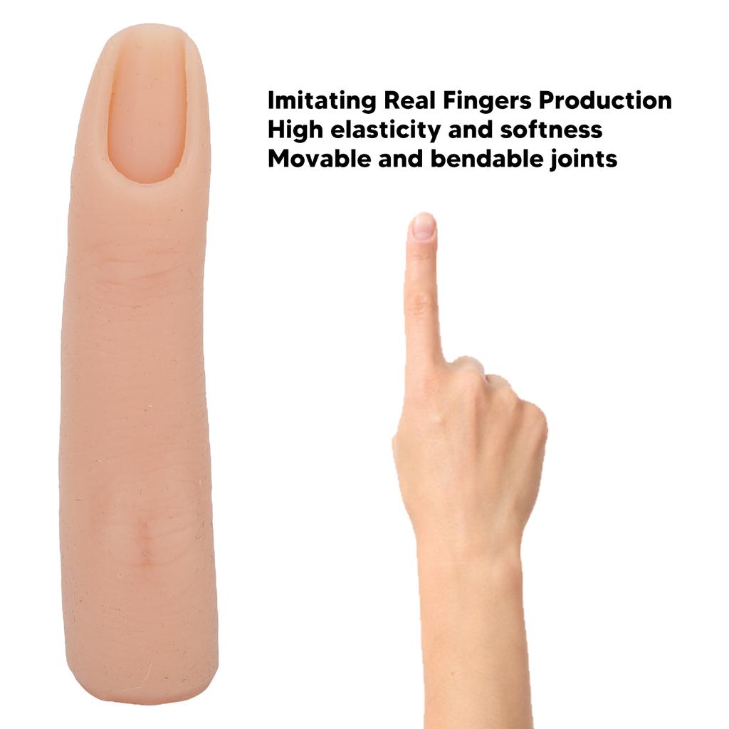 Nail Training Finger Bendable Flexible Silicone Practice Finger Model for Tattoo Acupuncture Practice 2pcs