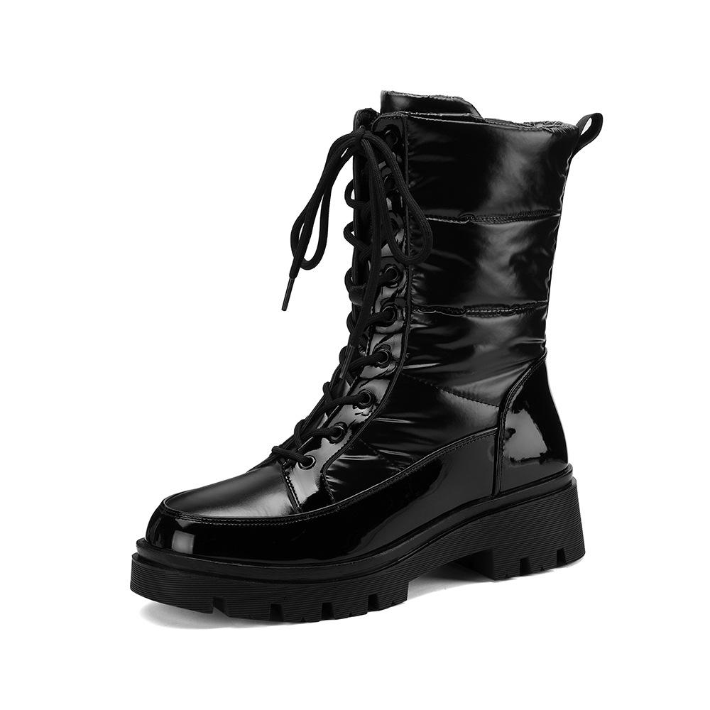 

Winter new thickened velvet snow boots women s short thermal Martin boots windproof northern large cotton shoes cold-resistant boots 40 чёрный