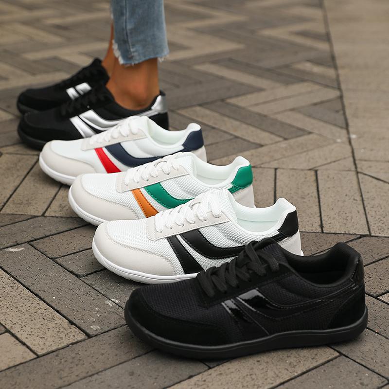 Pantofi noi pentru femei cu vârf larg Pantofi casual cu talpă moale Calapod larg Adidași de mers Plasă respirabilă Confortabili cu șireturi Pantofi pentru mers desculț