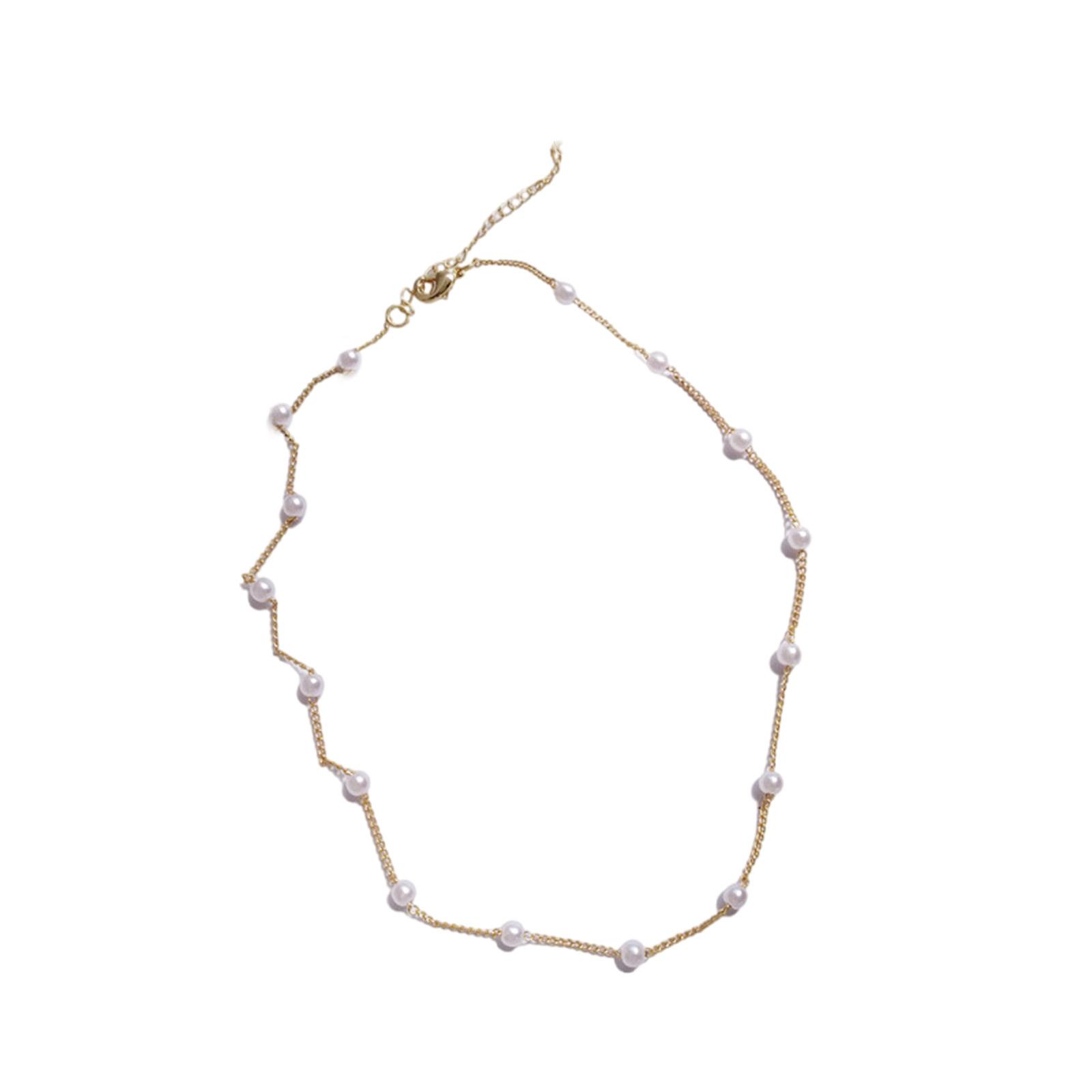 

Элегантная шейная цепочка, жемчужное ожерелье, регулируемая цепочка, стильное шейное украшение, подходит для женщин, ювелирный подарок золотой