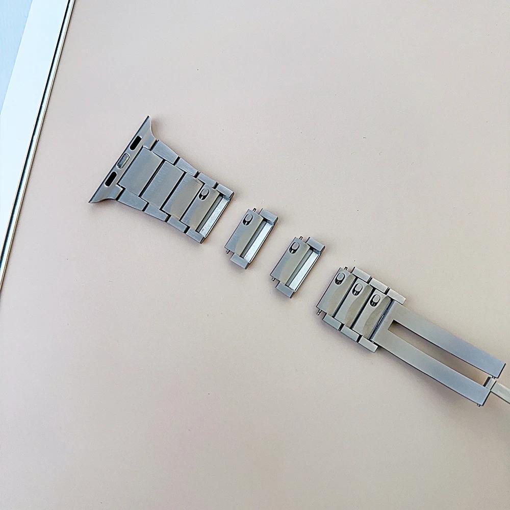 Luxury Stainless Steel Strap For Apple Watch Ultra 2 49mm 46 45mm 44 Metal Business Man Bracelet For iWatch10 8 76 Se 38 40mm 42