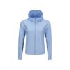 Li Ning Tennis Series Minimalist Brand Logo Windproof Warm Hooded Long Sleeve Windbreaker Women Outerwear Snow-Blue AFDV828-2