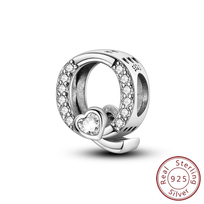 Letter Series 100% Copper Alphabet A-Z Charms Name Beads Fit Original Bracelets Bangle Necklace Diy Jewelry Gift