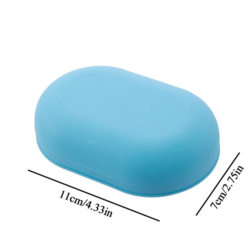 Candy Colored Soap Box Oval Soap Dish Bathroom Supplies Sealed Soap Holder Leak Proof Organizer Portable Bathroom Accessories
