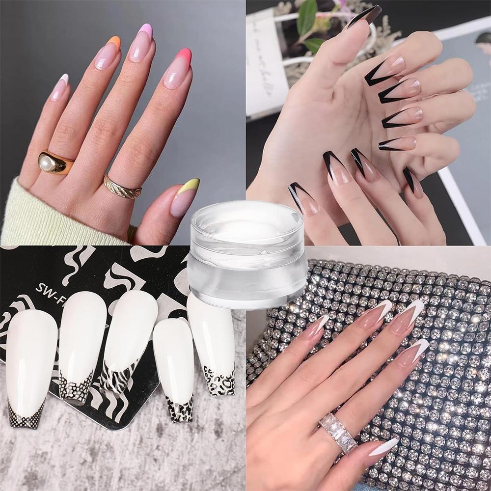 LINMANDA Clear Silicone Nail Stamper French Art Jelly Stamper for Nails French Nail Stamper Kit Manicure Nail Art Tools