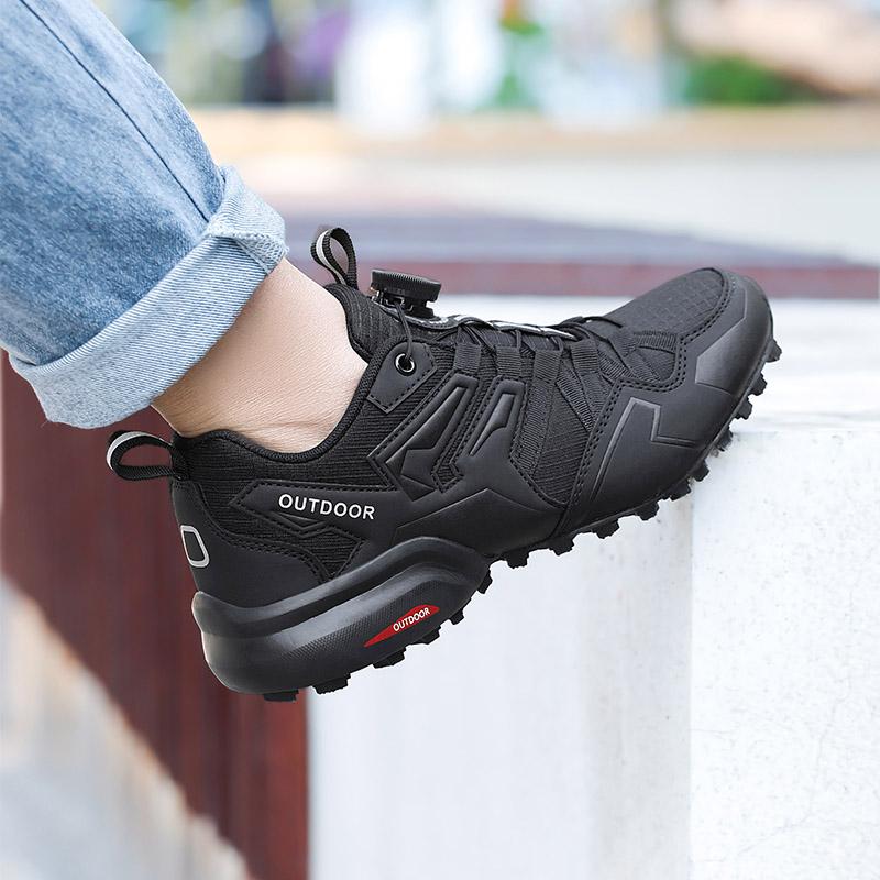 Men Outdoor Hiking Sneakers Climbing Trekking Lace Up Trekking Outdoor Breathable Mountain Bike Shoes Flat Sport Cycling Shoes
