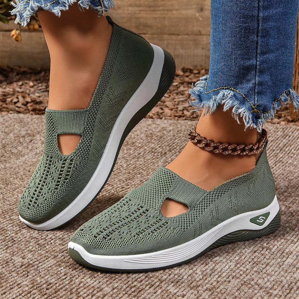 fashion Spring/autumn Women's Flas Slip on Light Causal Loafers for Women Outdoor Round Toe Flat Shoes Shallow Anti-slip Platform Shoes