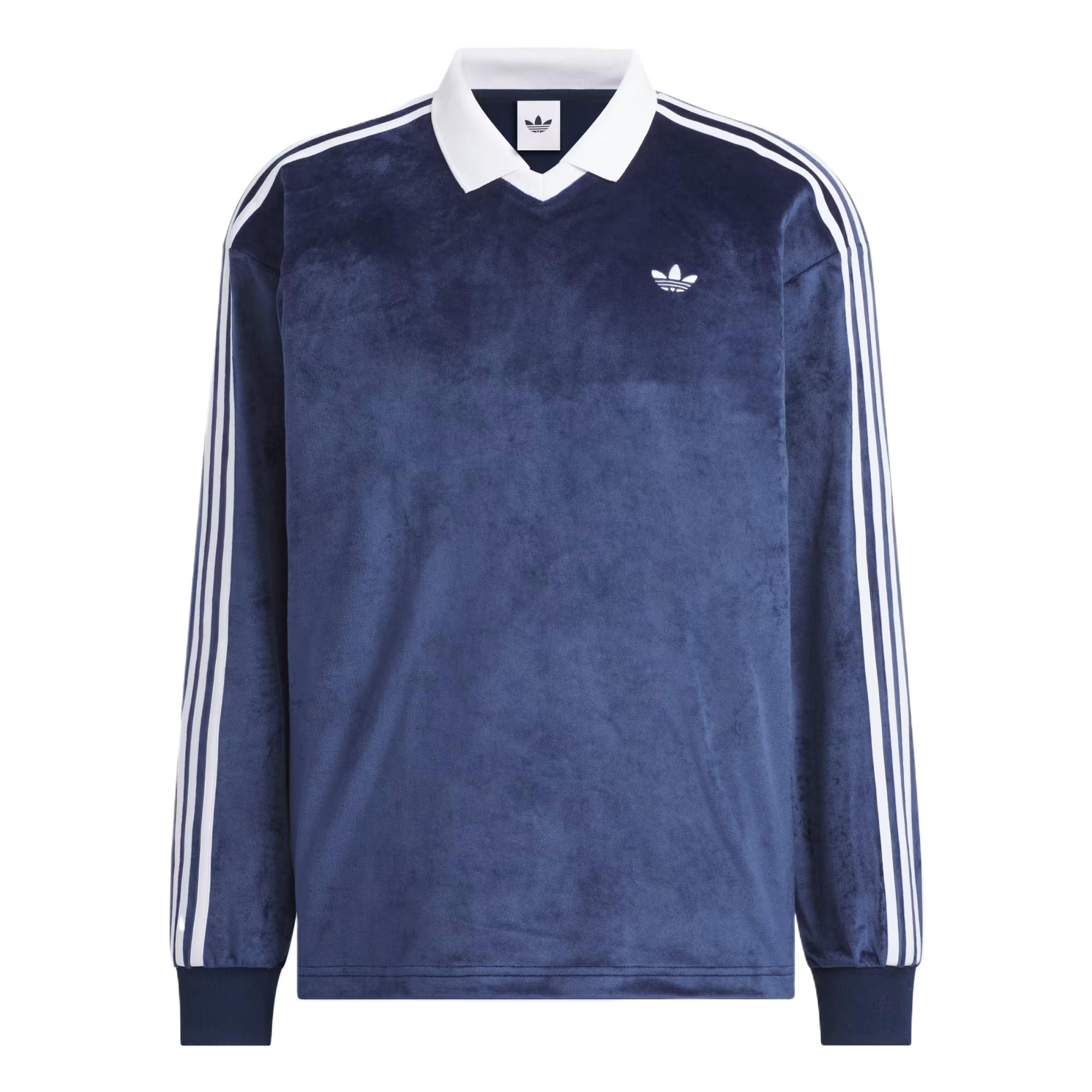 

Adidas Оригинальная бархатная рубашка-поло с длинным рукавом свободного кроя, унисекс, KQ5486 XS