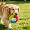 Teeth Cleaning Spiky Ring for Pets Dog Toy, Rubber Chew Interactive Safe Toys Small Medium Large Dogs Fetch And Toy Aggressive Chewers Flexible